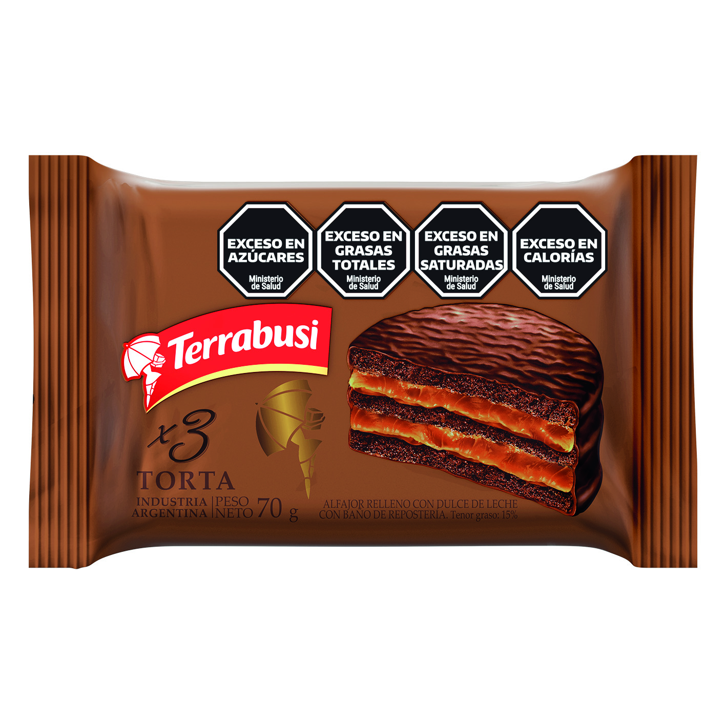 TERRABUSI ALFAJOR TORTA DELI TRIPLE 70GR image number 0