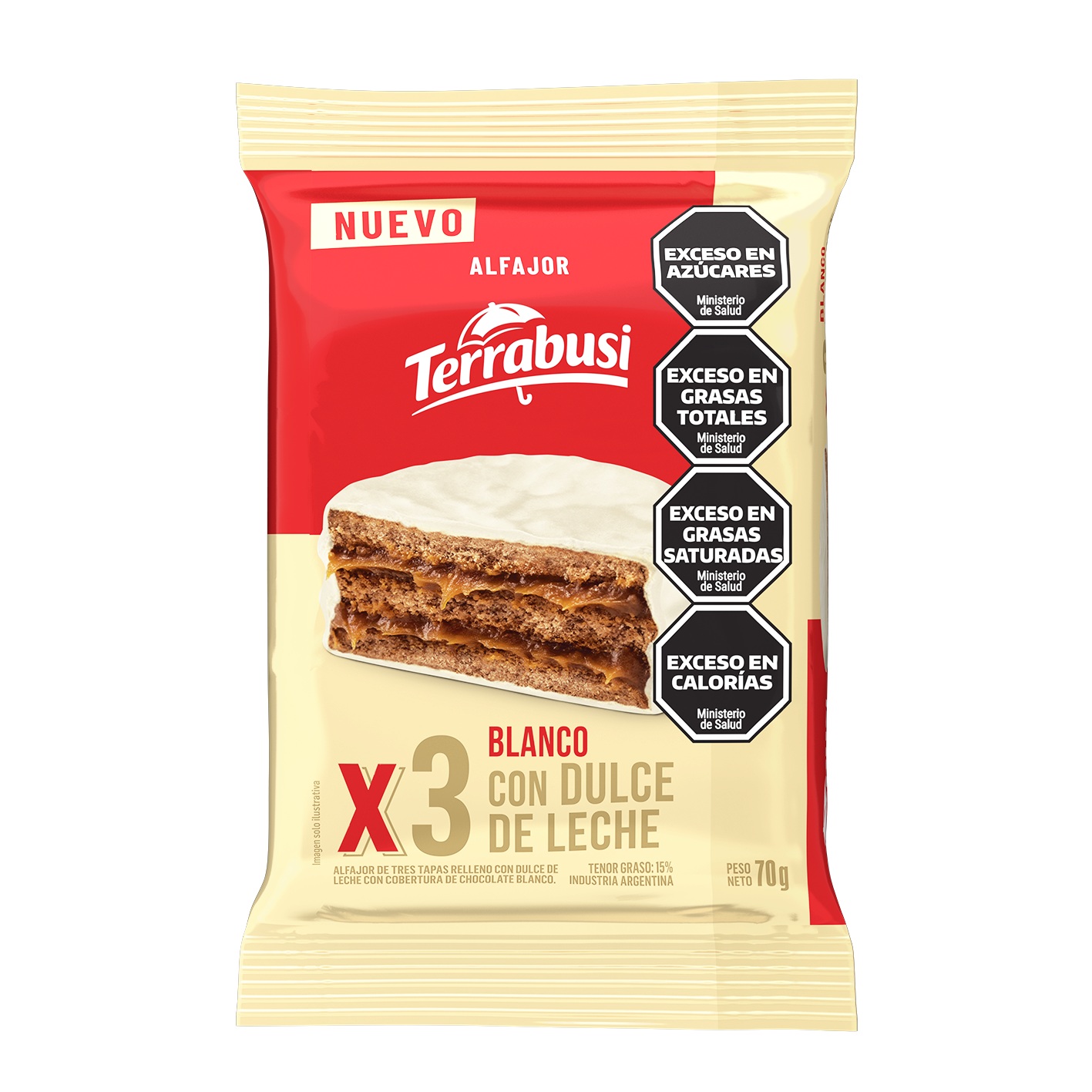 TERRABUSI ALFAJOR TRIPLE BCO 70G image number 0