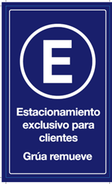 CARTEL ESTACIONAMIENTO EXCLUSIVO CLIENTES image number 0