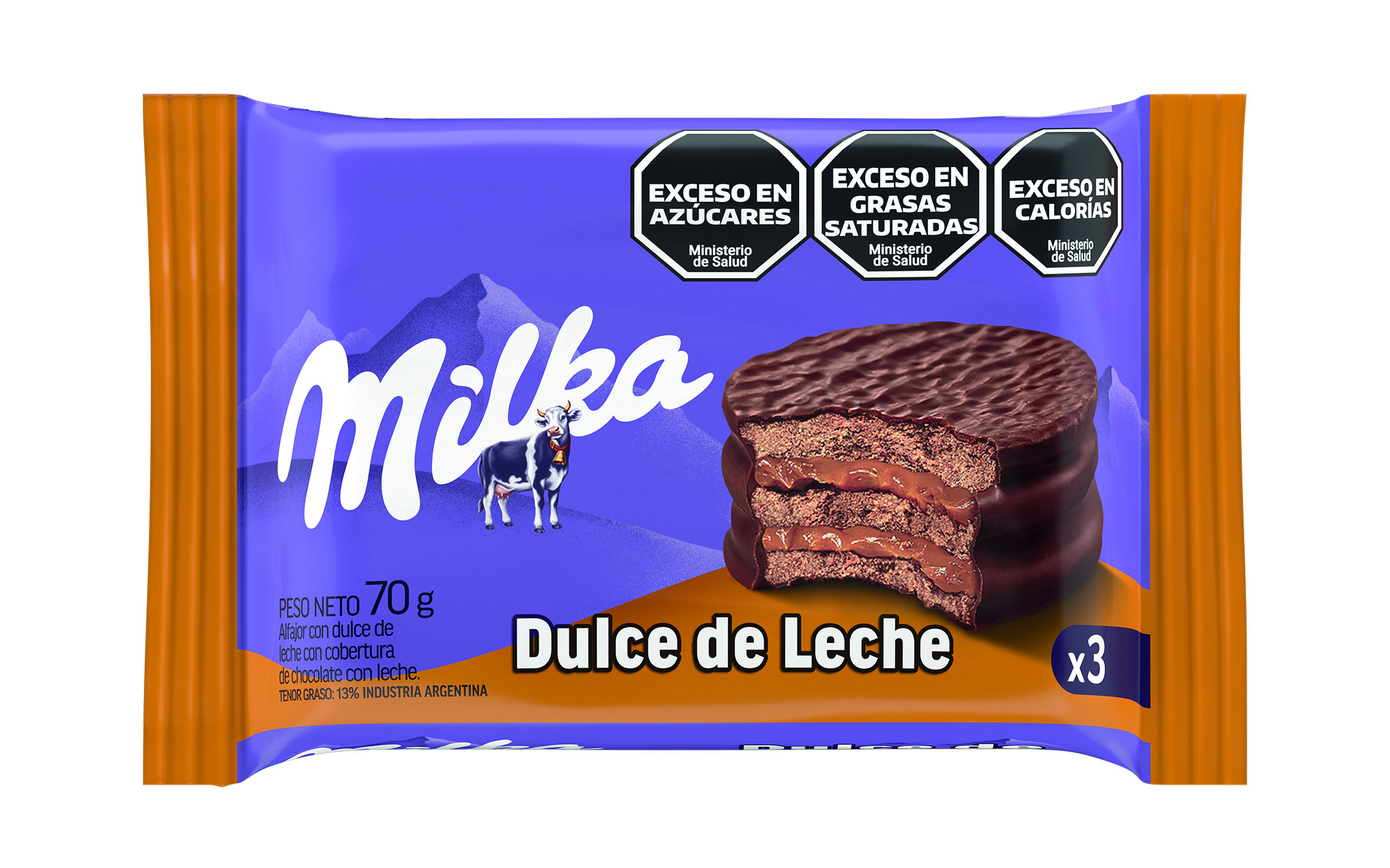 MILKA ALFAJOR DULCE LECHE TRIPLE 70GR image number 0