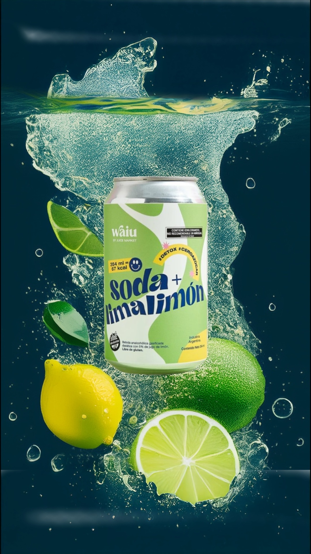 WAIU SODA LIMA-LIMON 354cc image number 0