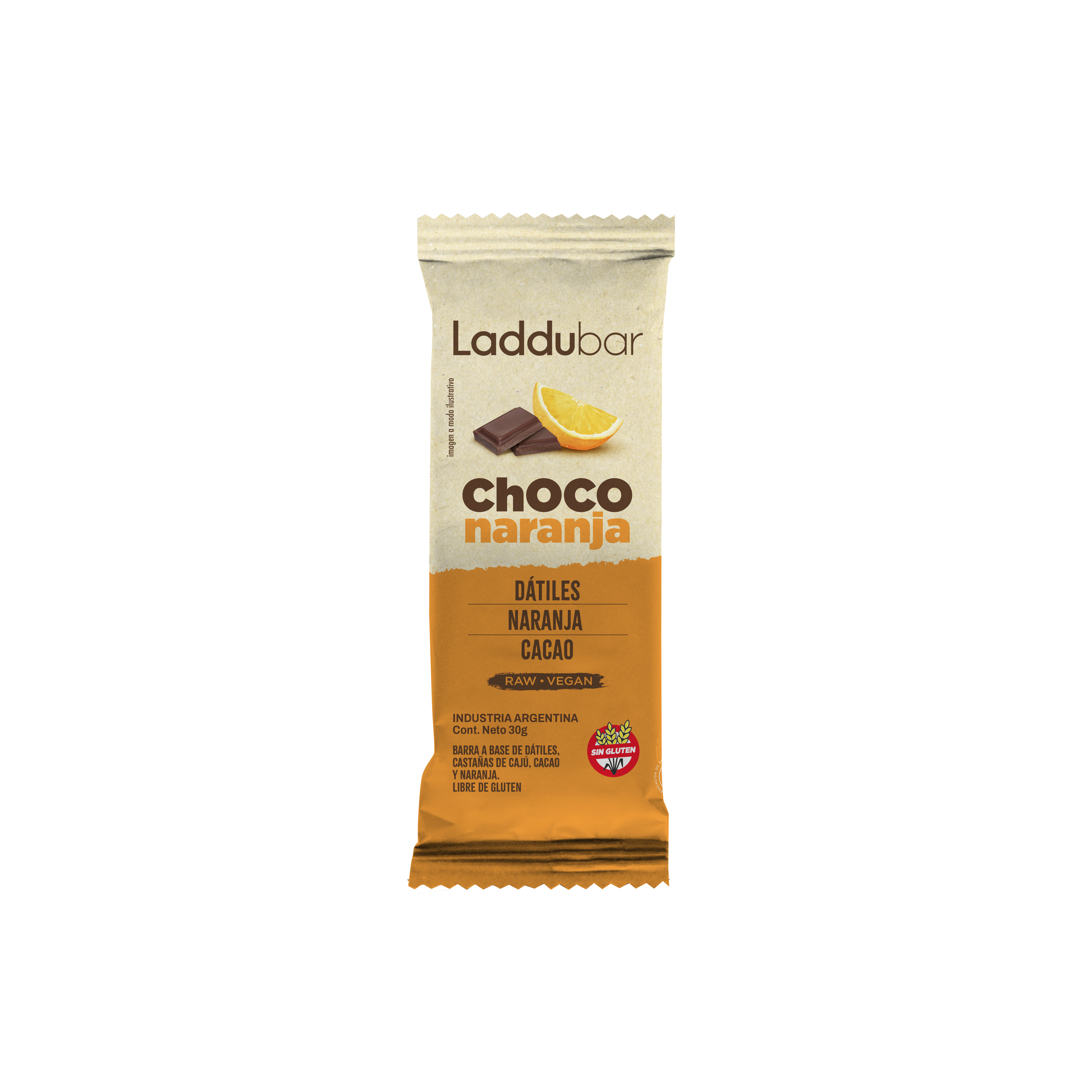 LADDUBAR BARRA CHOCO NARANJA X 30GR I&O image number 0