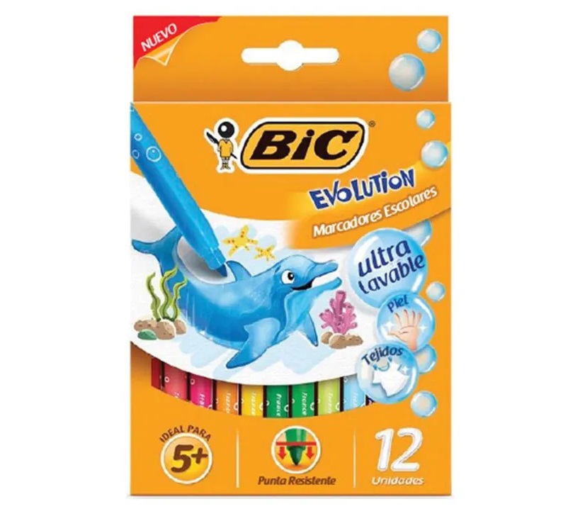 BIC MARCADORES ESCOLARES EVOLUTION x 12UN image number 0